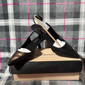 BCBGeneration Black Pointed Slingback Heels